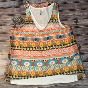 Aztec print sleeveless top by Wallflower sz L